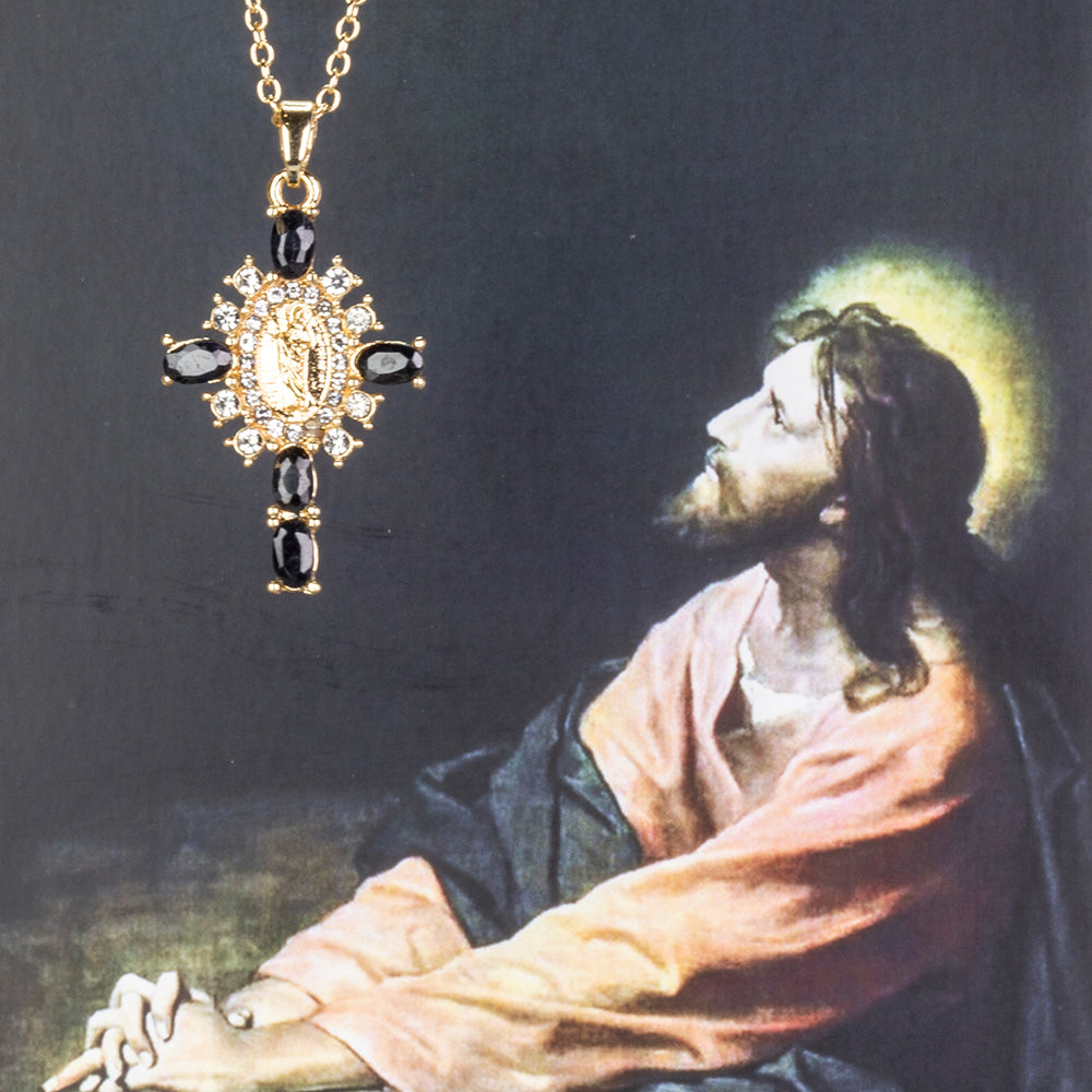 Prívesok zafírový kríž s retiazkou