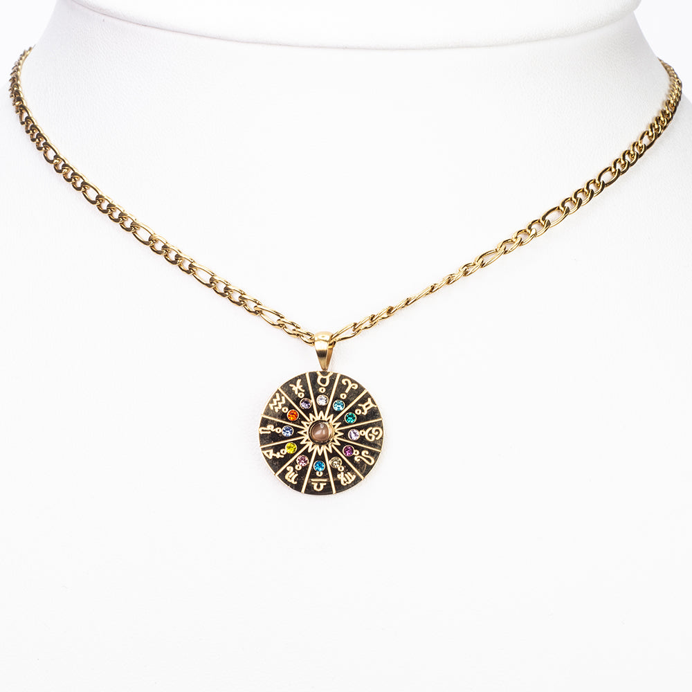 Astrologický prívesok s tigriím okom a farebnými kameňmi Emporia