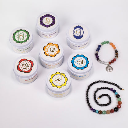7dielna sada čakrových sviečok Emporia + DARČEK náramok a náhrdelník