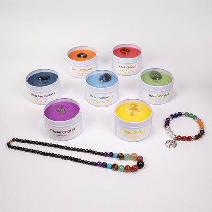 7dielna sada čakrových sviečok Emporia + DARČEK náramok a náhrdelník