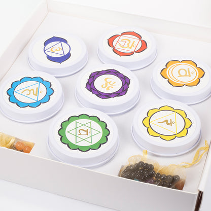 7dielna sada čakrových sviečok Emporia + DARČEK náramok a náhrdelník