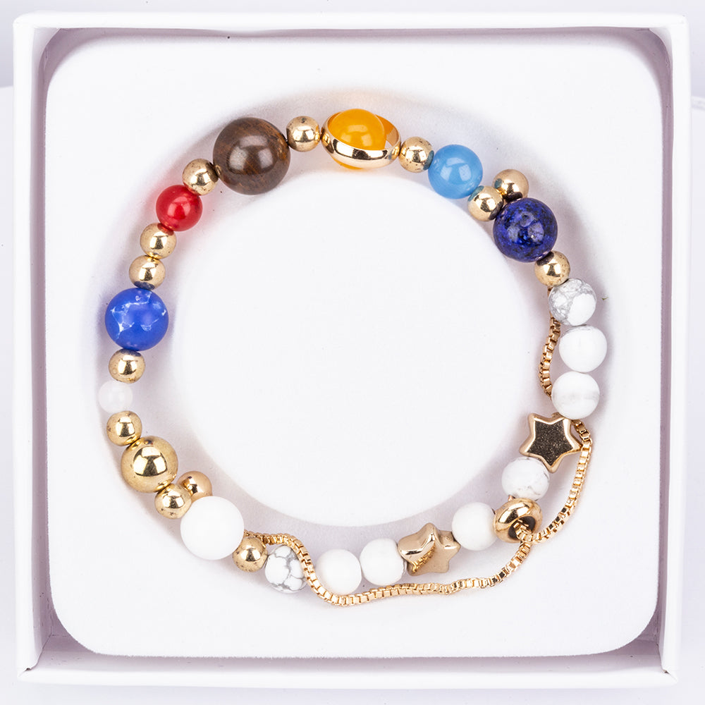 Nastaviteľný náramok Lucky vyrobený z drahokamov