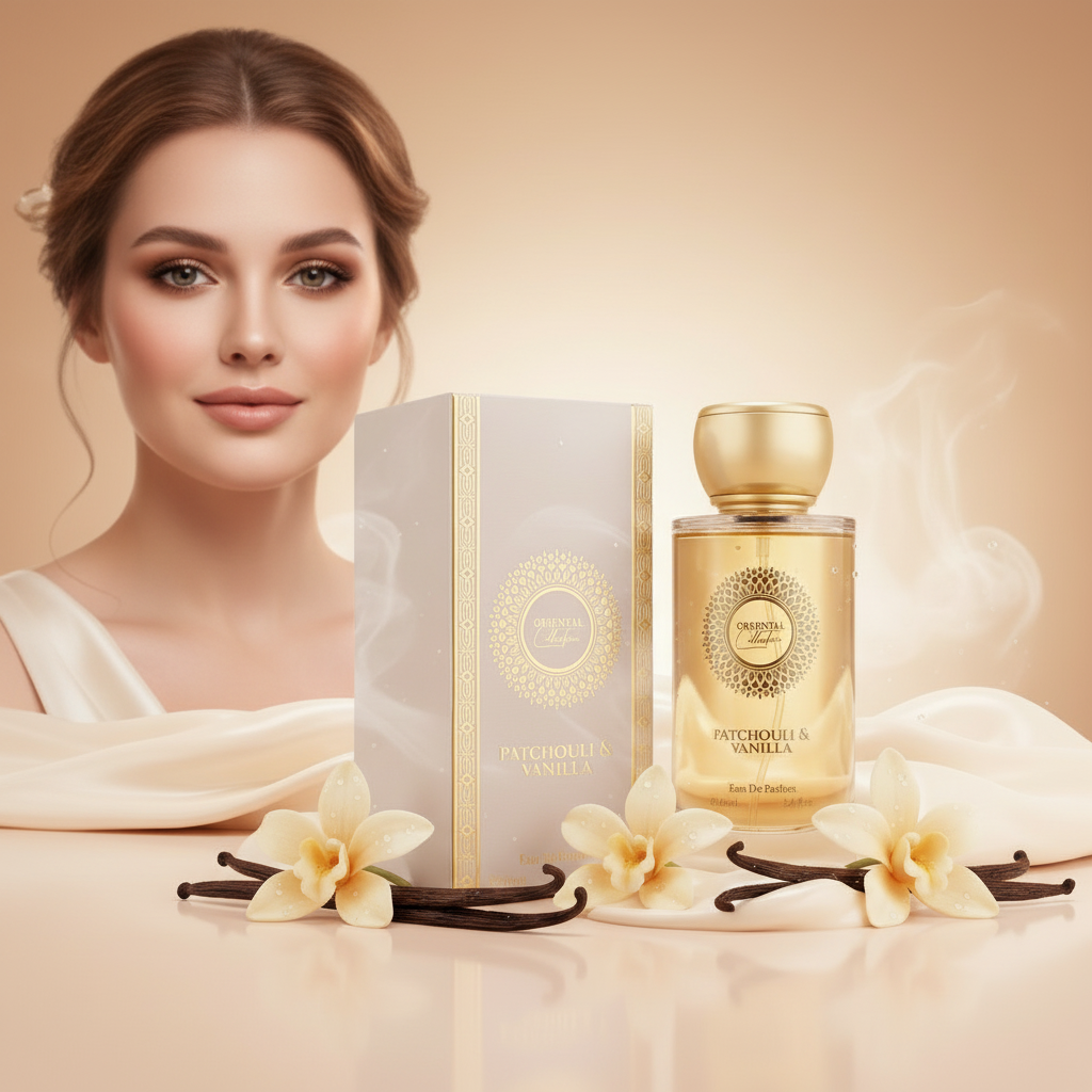 100 ml EDP PATCHOULI & VANILKA Drevitá, elegantná, púdrová orientálna dámska vôňa