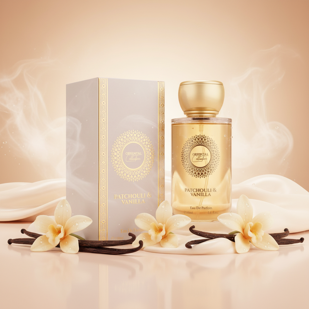 100 ml EDP PATCHOULI & VANILKA Drevitá, elegantná, púdrová orientálna dámska vôňa