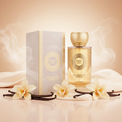 100 ml EDP PATCHOULI & VANILKA Drevitá, elegantná, púdrová orientálna dámska vôňa